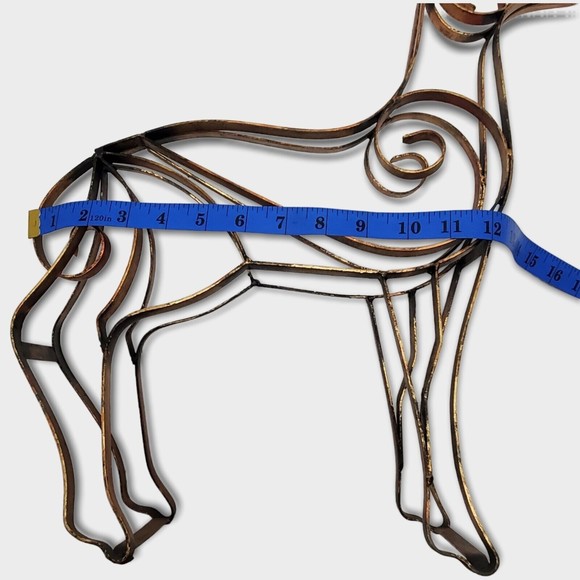 Vintage Braided And Twisted Metal Reindeer Candle Holder Christmas Decoration - Picture 6 of 12